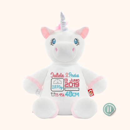 Unicornio Blanco plateado