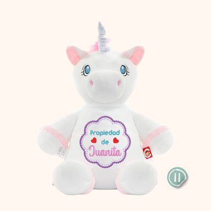 Unicornio Blanco plateado